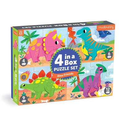 4 in a box Puzzle Set - Dino Friends