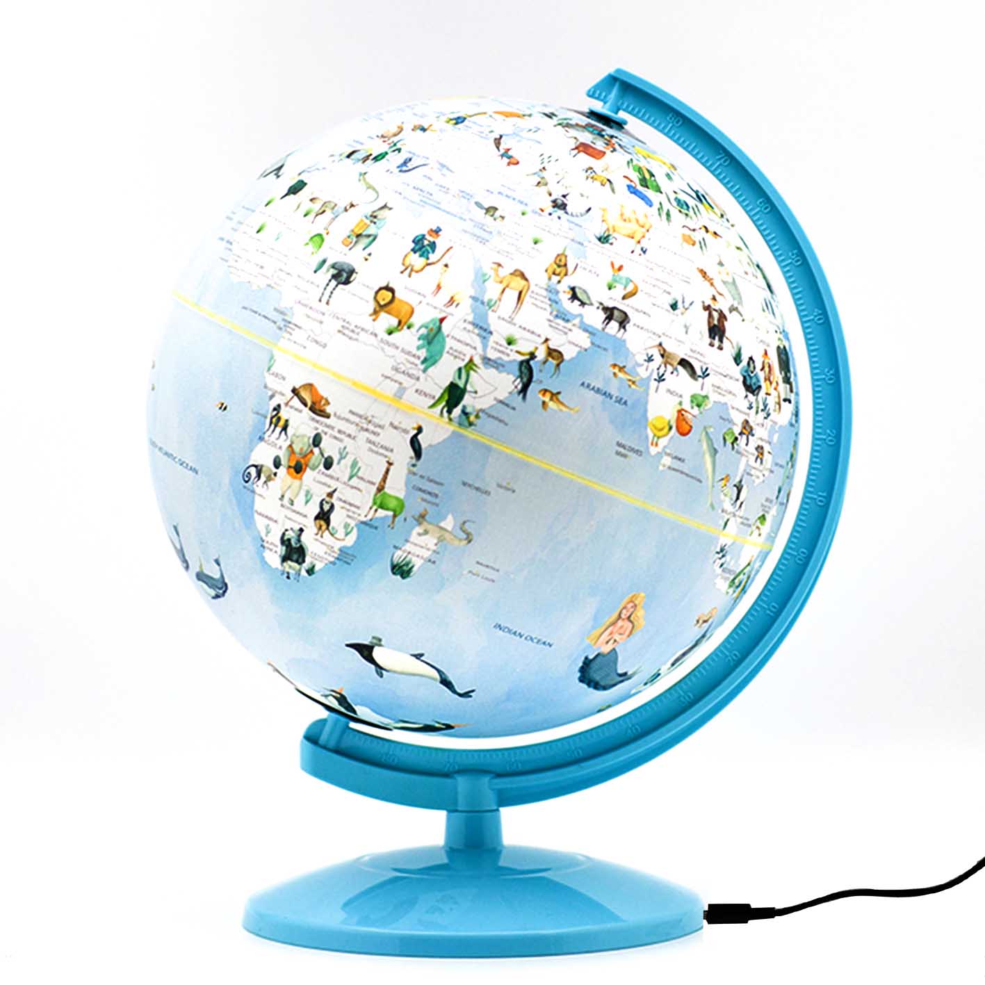 Childrens Illuminated Animal Pattern Globe
