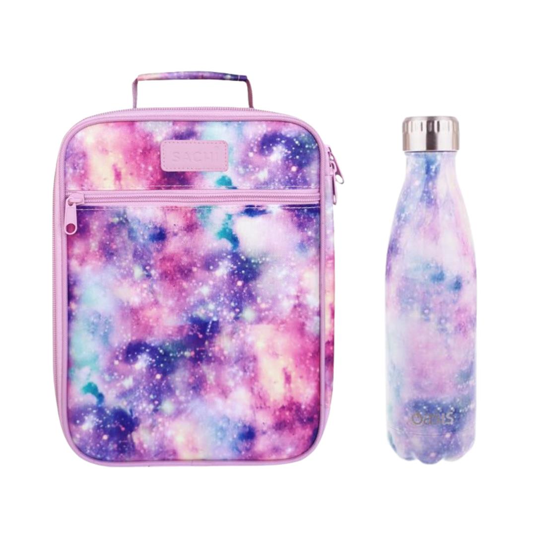Sachi Galaxy Bag and Bottle Combo - Kids Lunch Bag and Kids Drink Bottle