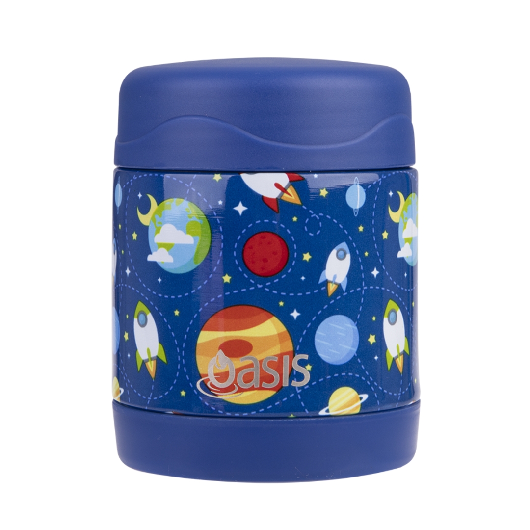 Oasis Kids Stainless Steel Double Wall Insulated Kid's Food Flask (300ml) Outer Space