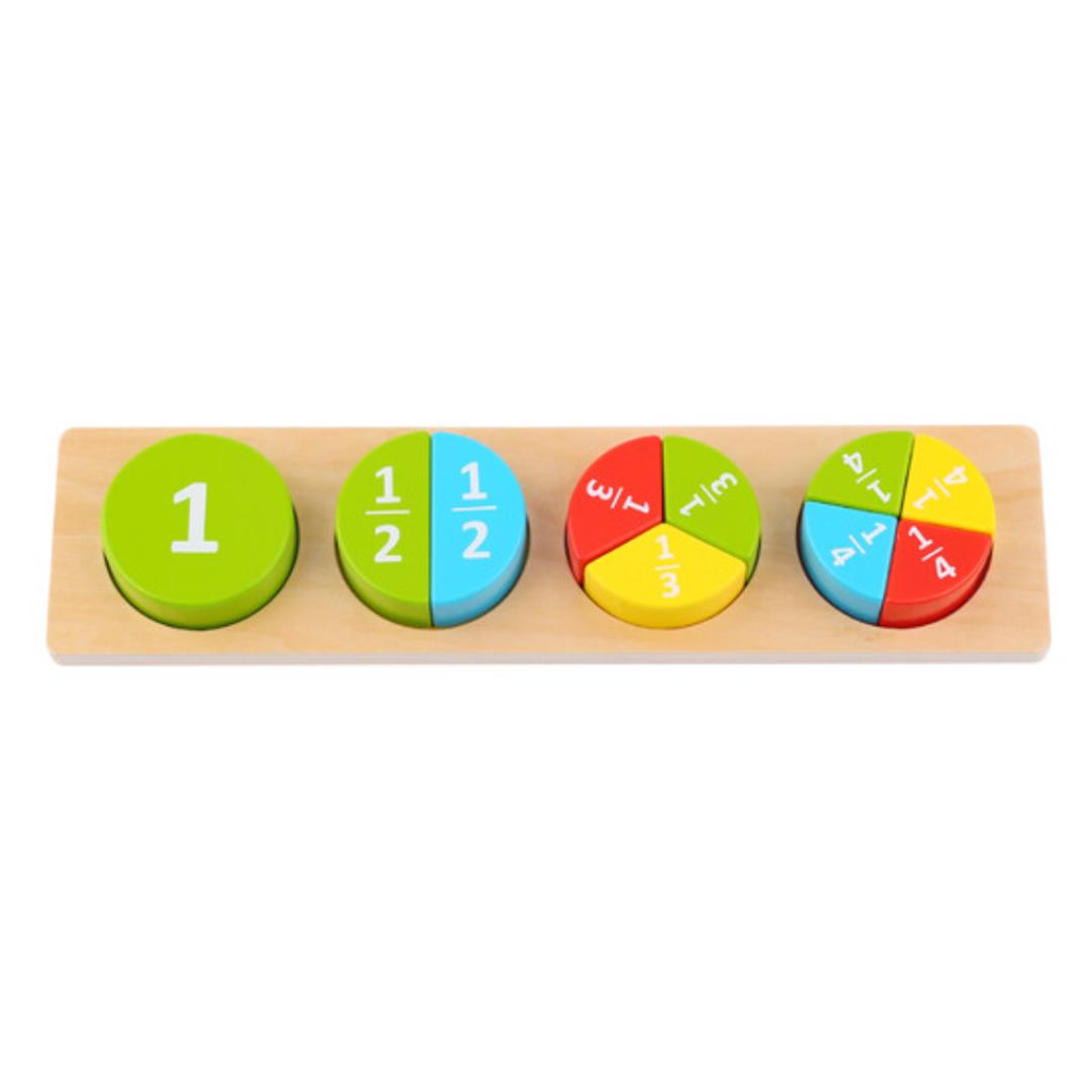 Round Fractions Block Puzzle - Educational Toys