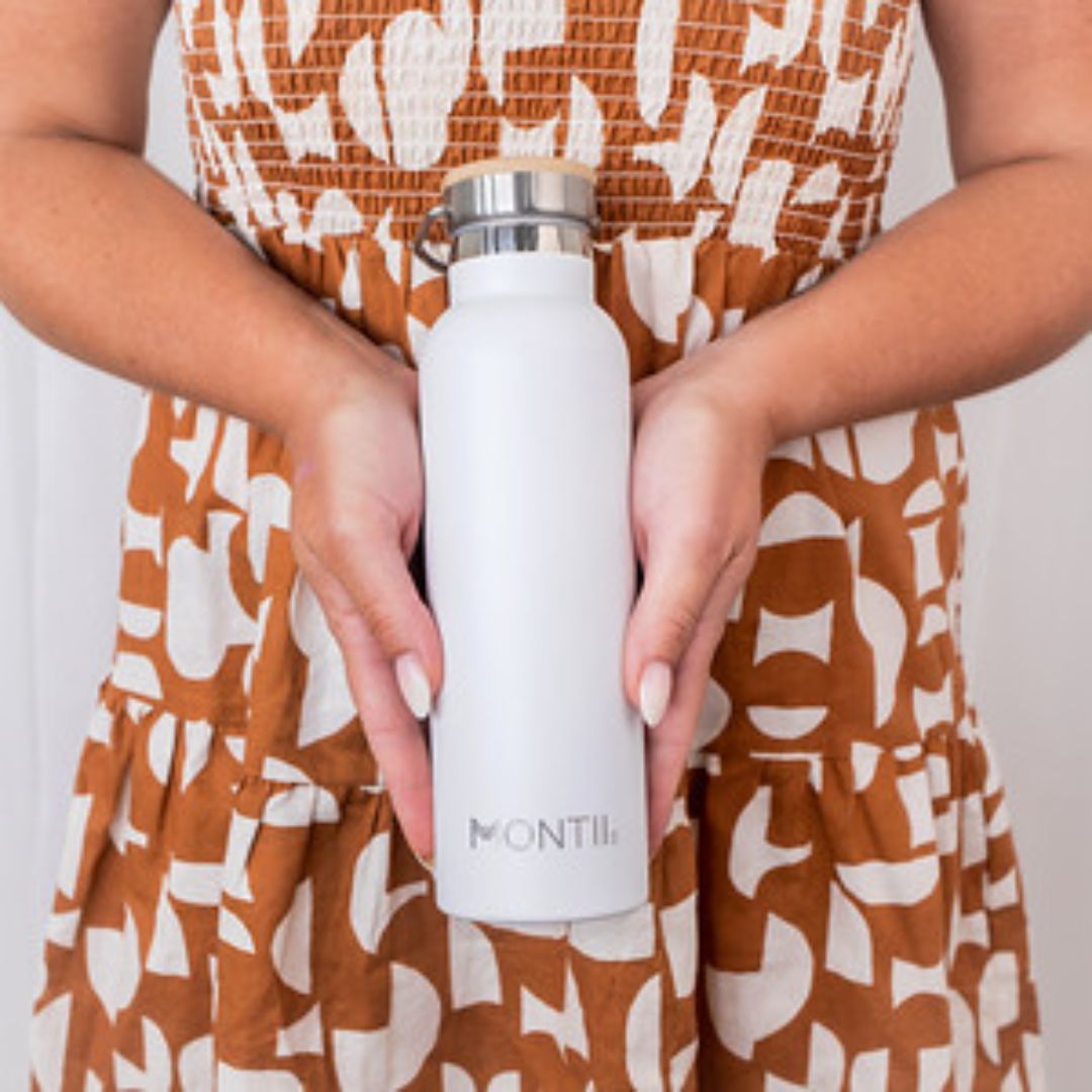 Montiico Insulated Drink Bottle White 600ml
