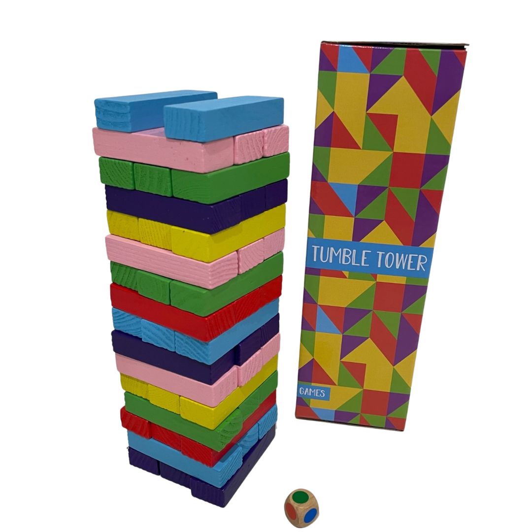 Coloured Wooden Tumble Tower Game