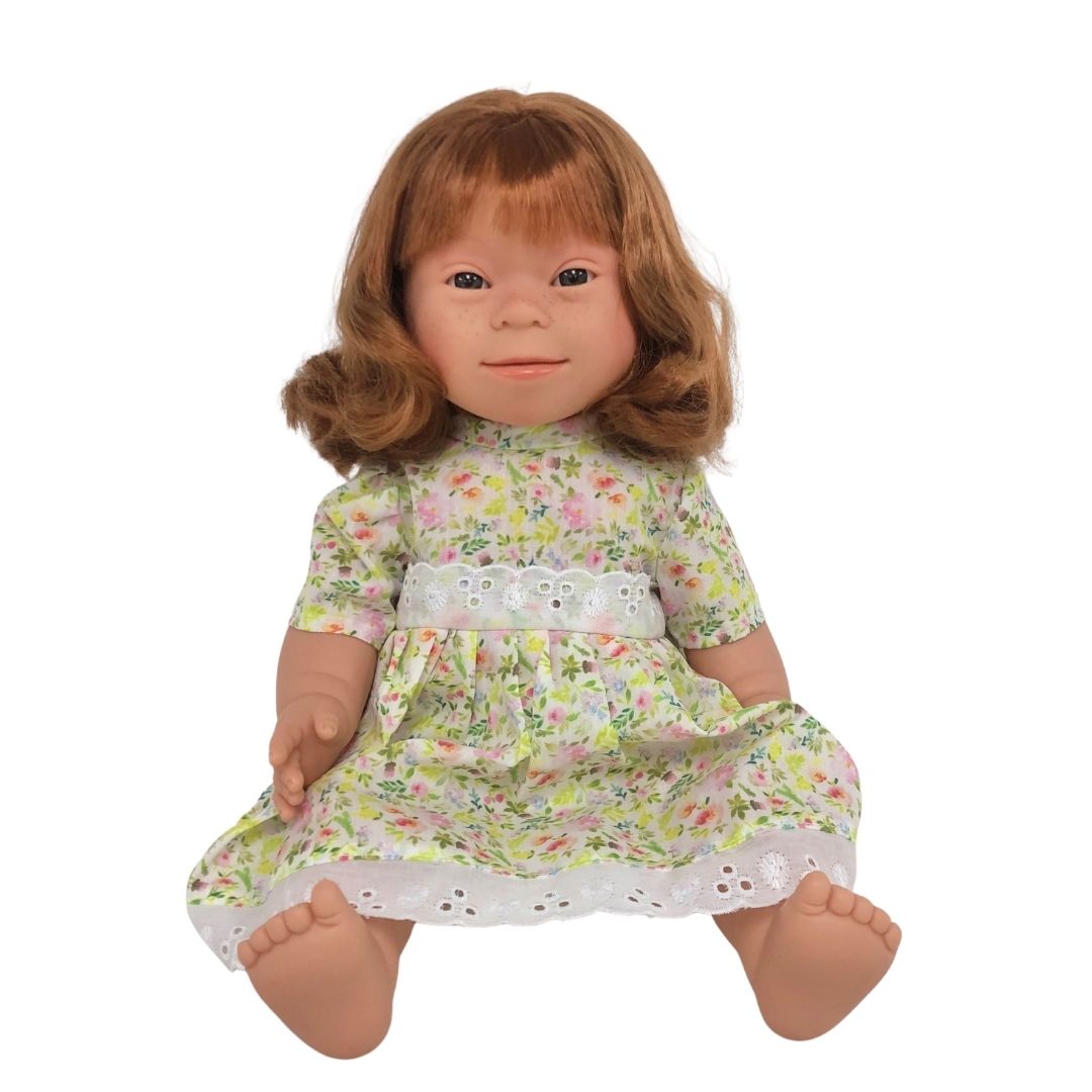 Cheryl, A Beautiful Brunet Down Syndrome Girl Doll Includes One Outfit