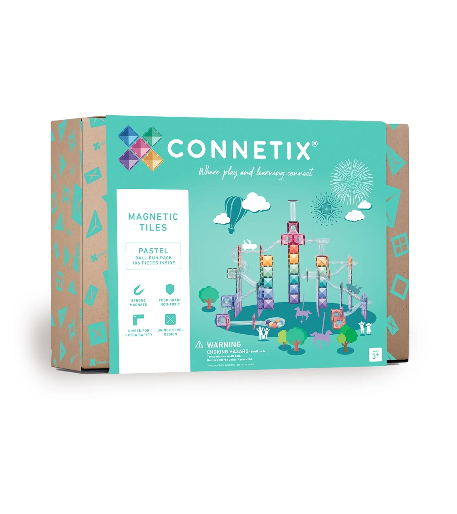Connetix Pastel 106 Piece Ball Run Pack