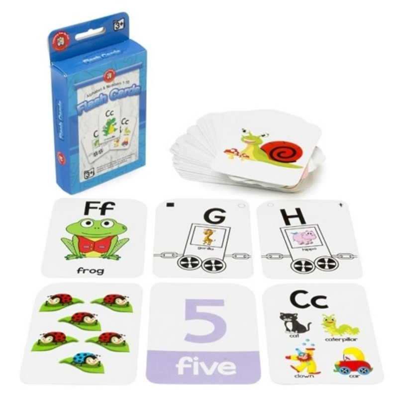 Early Learning Flash Cards Set of 3 - alphabet and numbers 1-10
