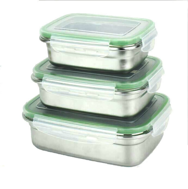 Green Essentials Snaps Stainless Steel Leak Proof Containers 3 pk