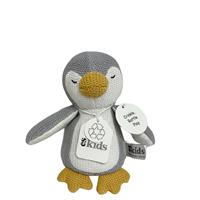 Knitted Rattle/Crinkler Penguin Grey