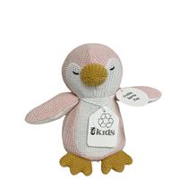 Knitted Rattle/Crinkler Penguin Pink