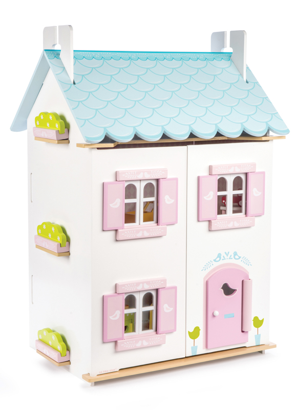 Le Toy Van Daisylane Blue Bird Cottage Doll House with Furniture