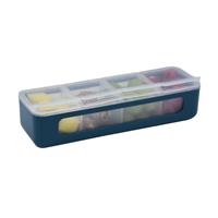 Melii Luxe 4 Compartment Snackle Box Blue