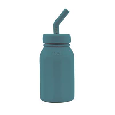 Melii Luxe Silicone Blue Straw Bottle