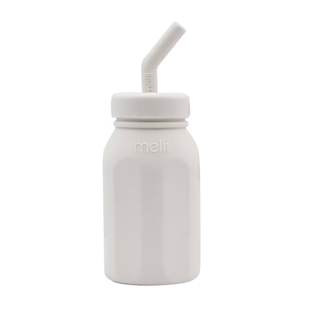 Melii Luxe Silicone Ivory Straw Bottle