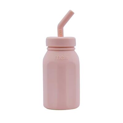 Melii Luxe Silicone Pink Straw Bottle