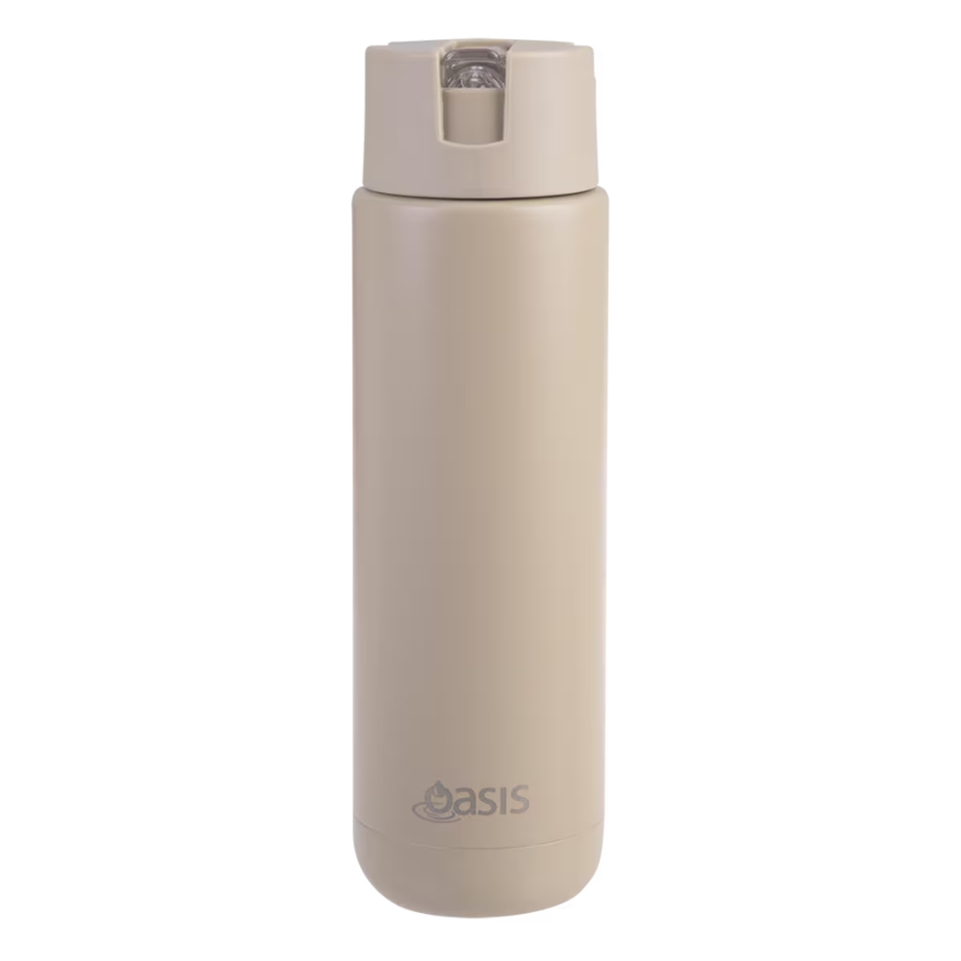 Oasis Ceramic Stainless Steel Triple Wall Insulated Moda Bottle (700ml) Latte