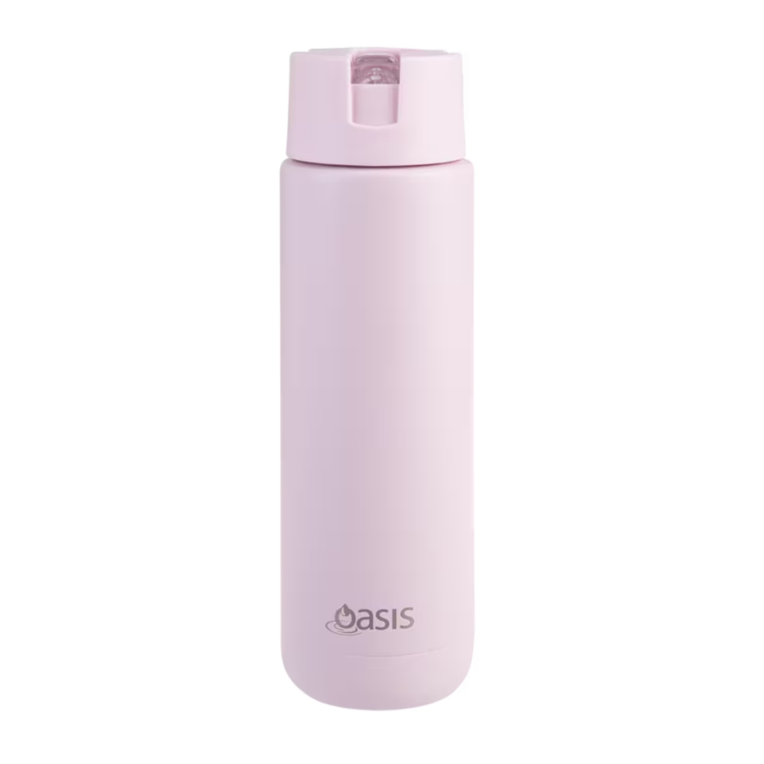 Oasis Ceramic Stainless Steel Triple Wall Insulated Moda Bottle (700ml) Pink Lemonade