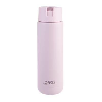 Oasis Ceramic Stainless Steel Triple Wall Insulated Moda Bottle (700ml) Pink Lemonade