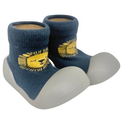 Rubber Soled socks Navy/Lion