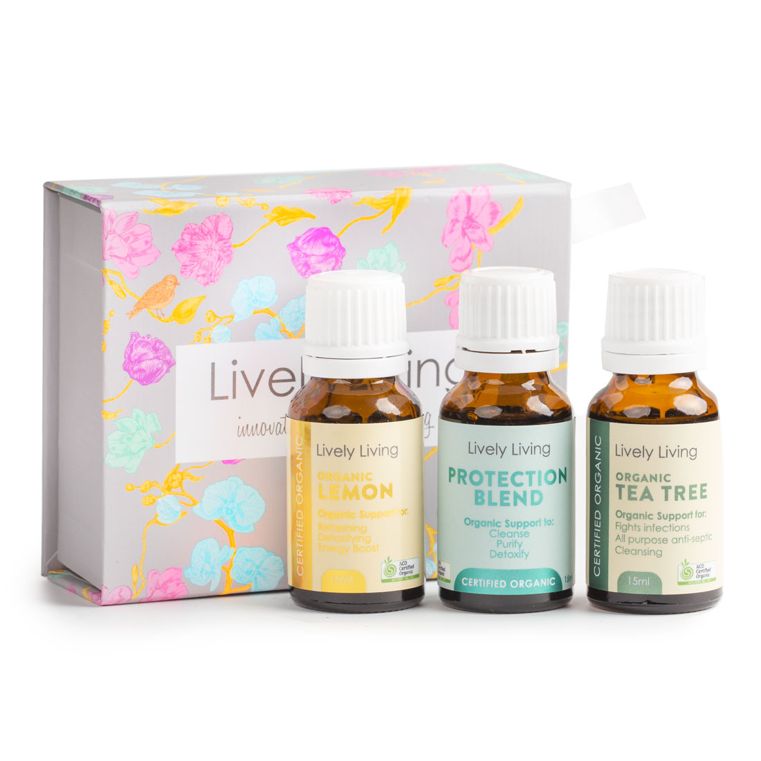 Lively Living Spring Time Essential Oils Organic Trio