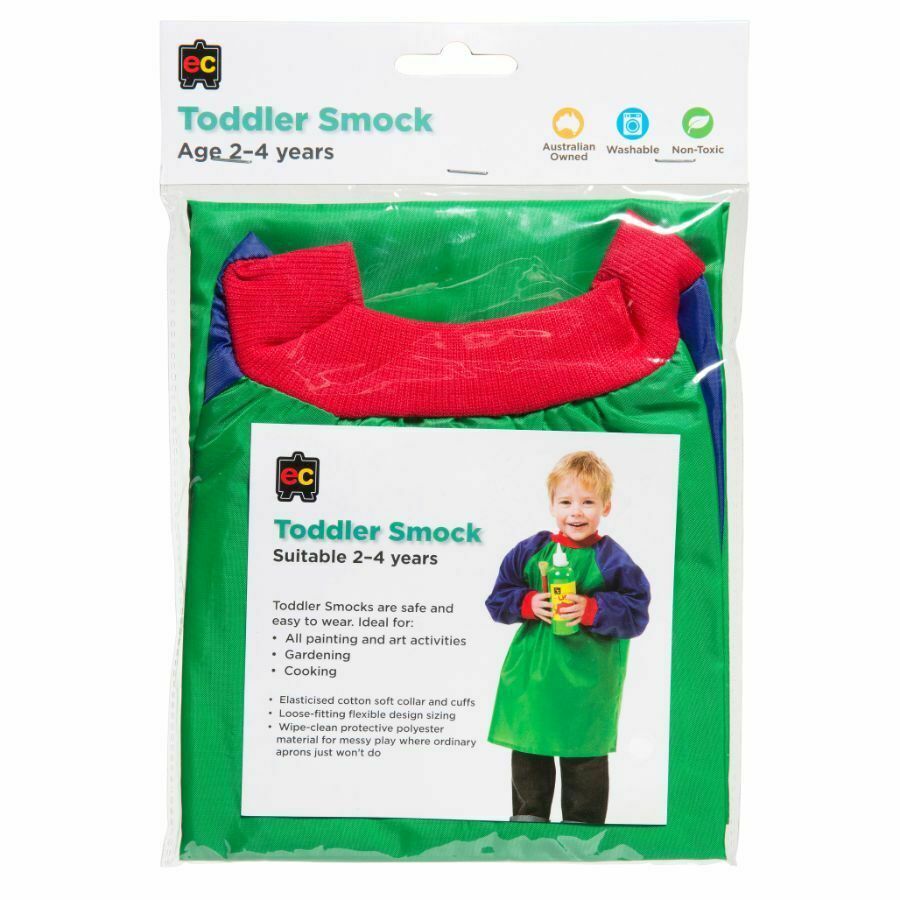 Toddler  Artist Smock Blue and Green Age 2-4