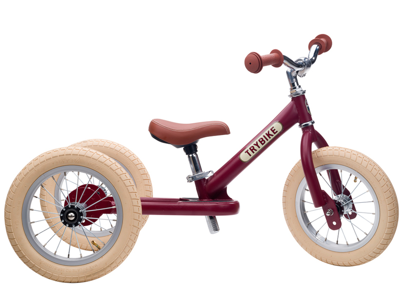 Trybike Steel Red Vintage Edition 2 in 1 Balance Bike